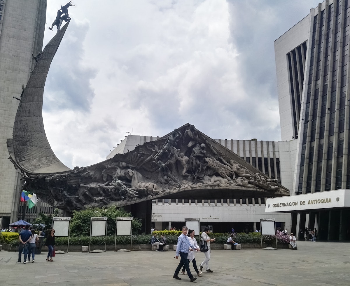Monumento a la Raza, located in La Alpujarra, the public square of Medellin, Colombia.