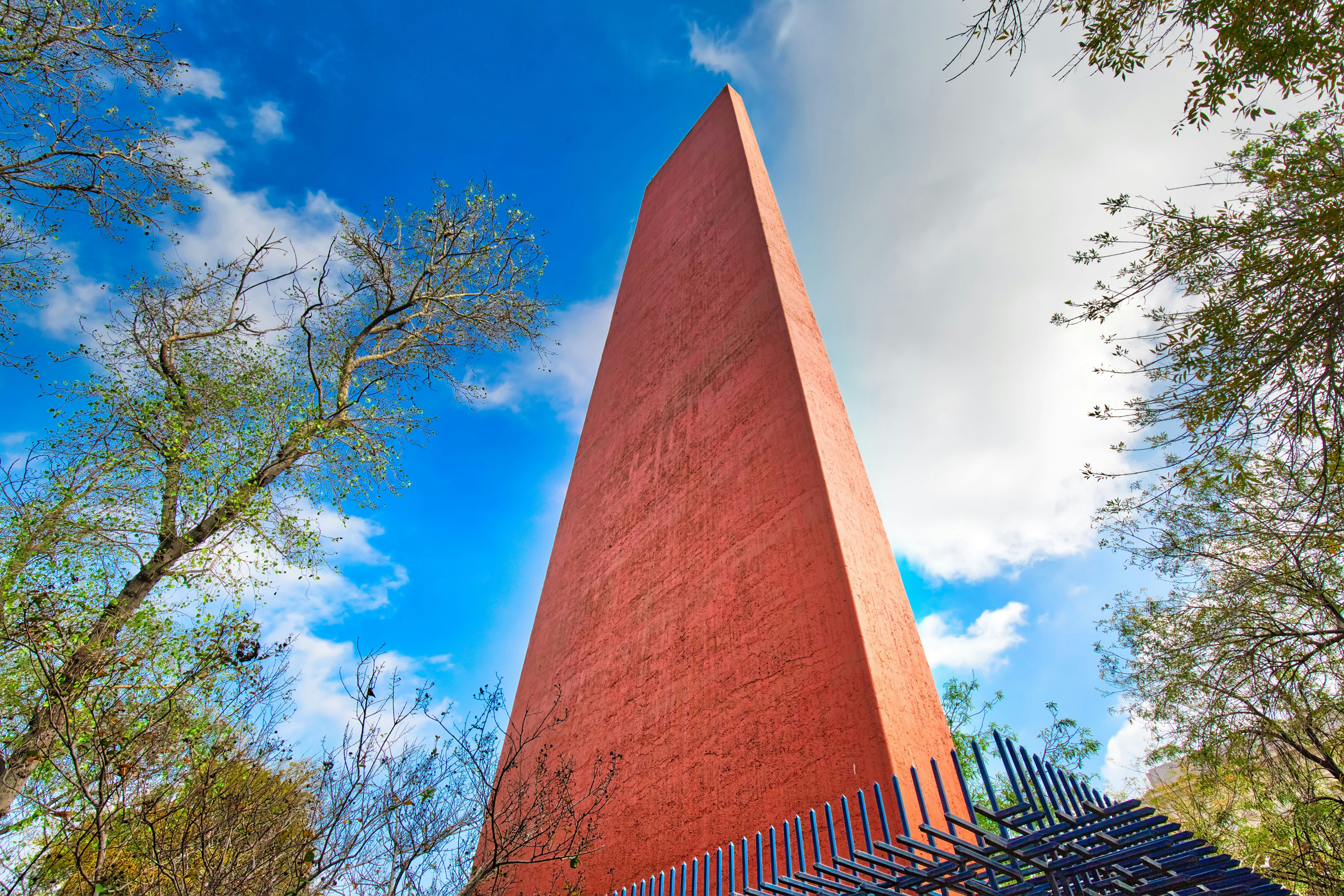 Landmark Tower of Commerce Monument (Faro Del Comercio) in historic city center of Monterrey.