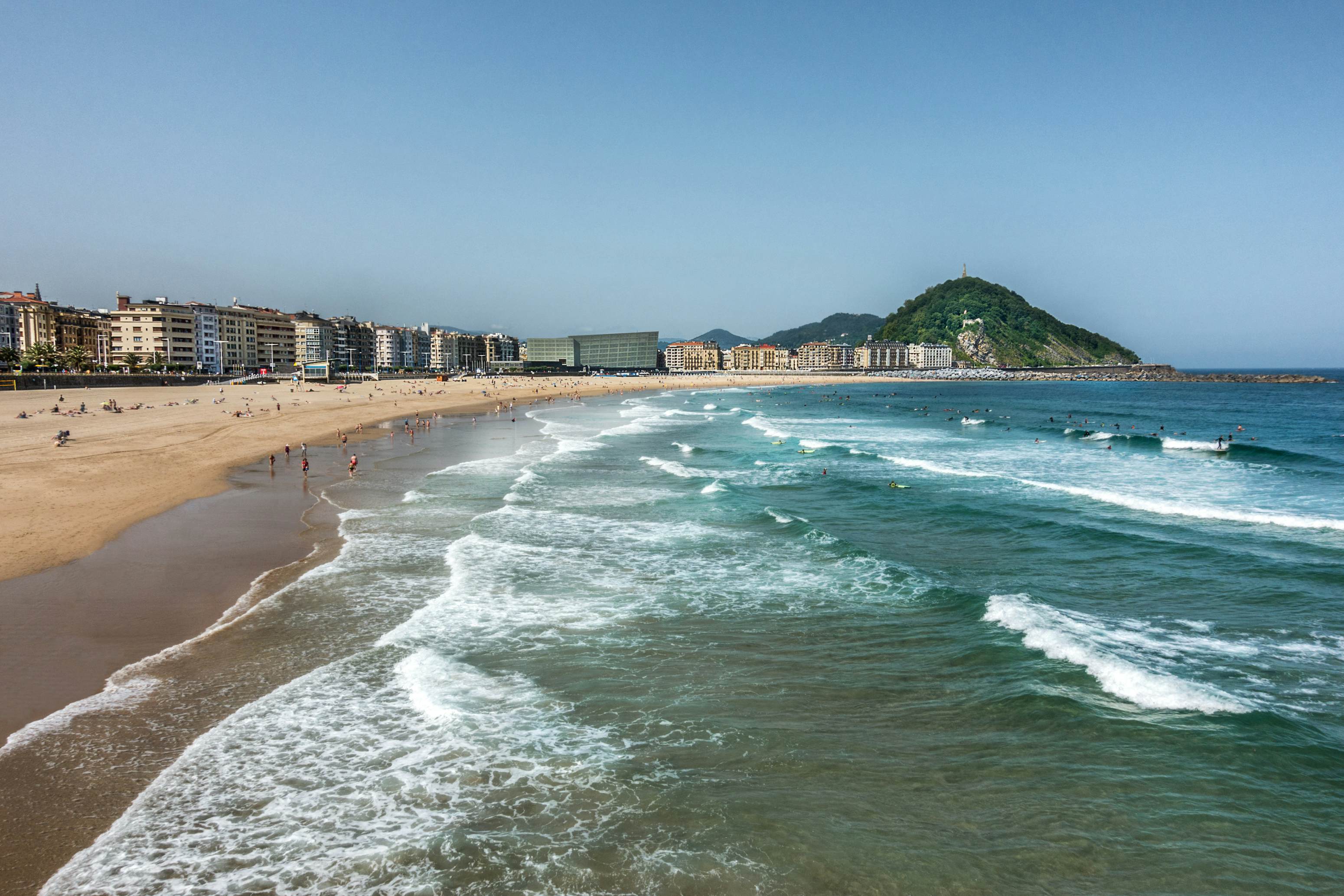 Zurriola beach in the Basque city of San Sebastian.
