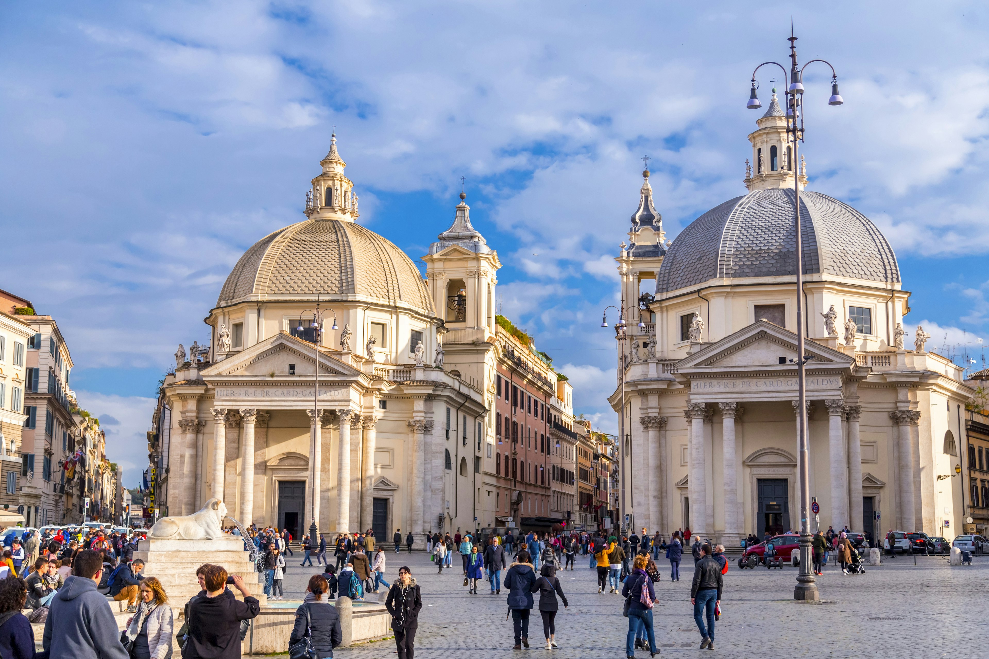 The bustling Piazza del Popolo in Rome, Italy