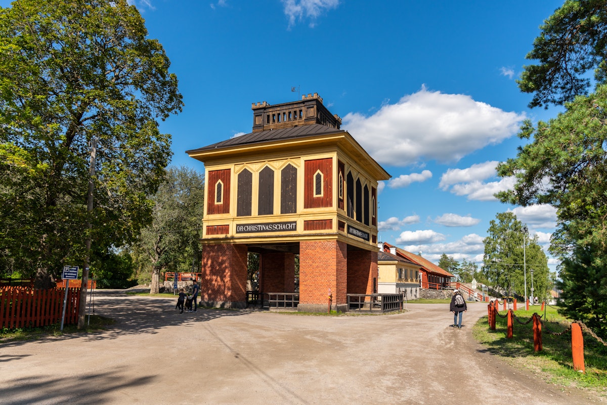 The Queen Christinas shaft building at Sala silver mine in Sala, Sweden.