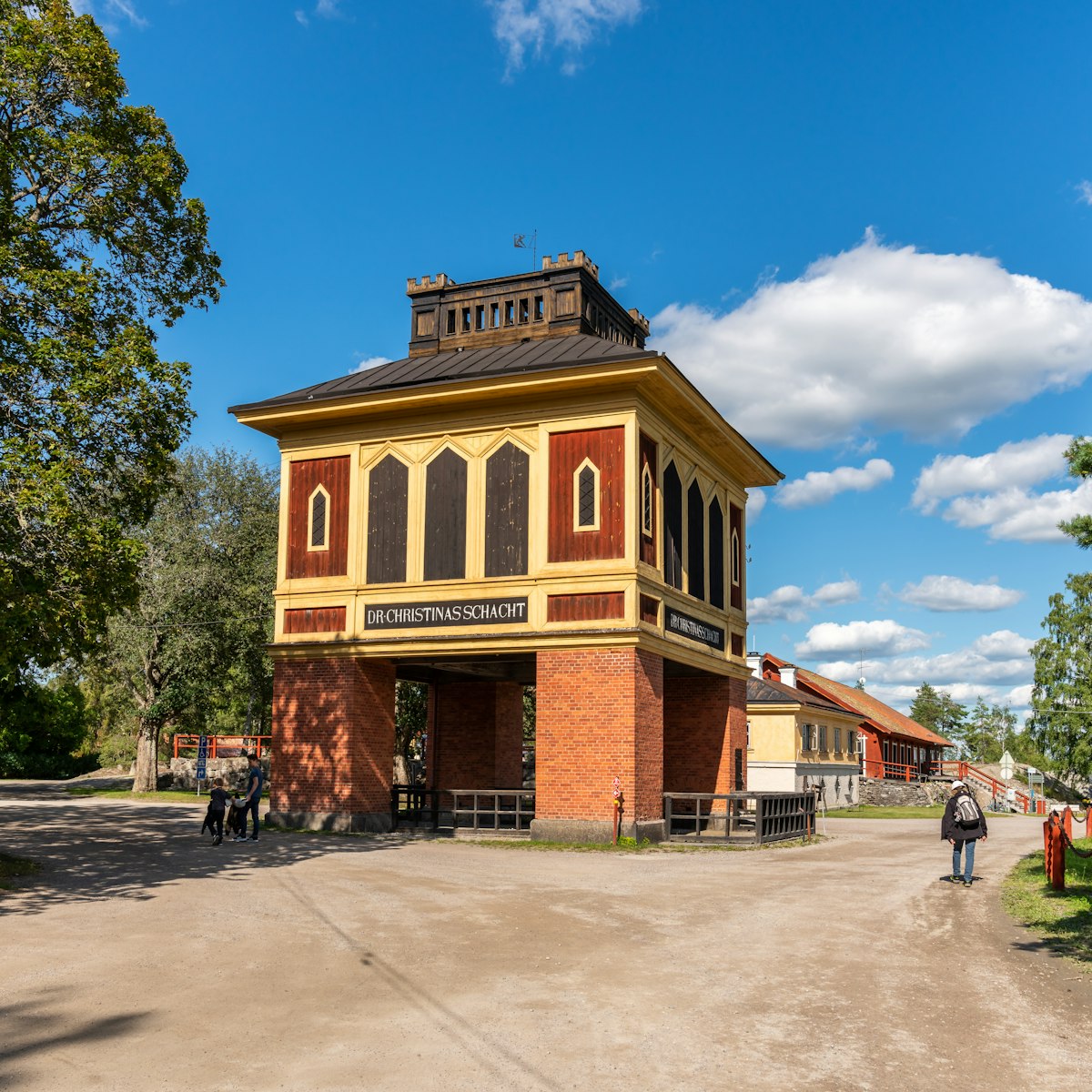 The Queen Christinas shaft building at Sala silver mine in Sala, Sweden.