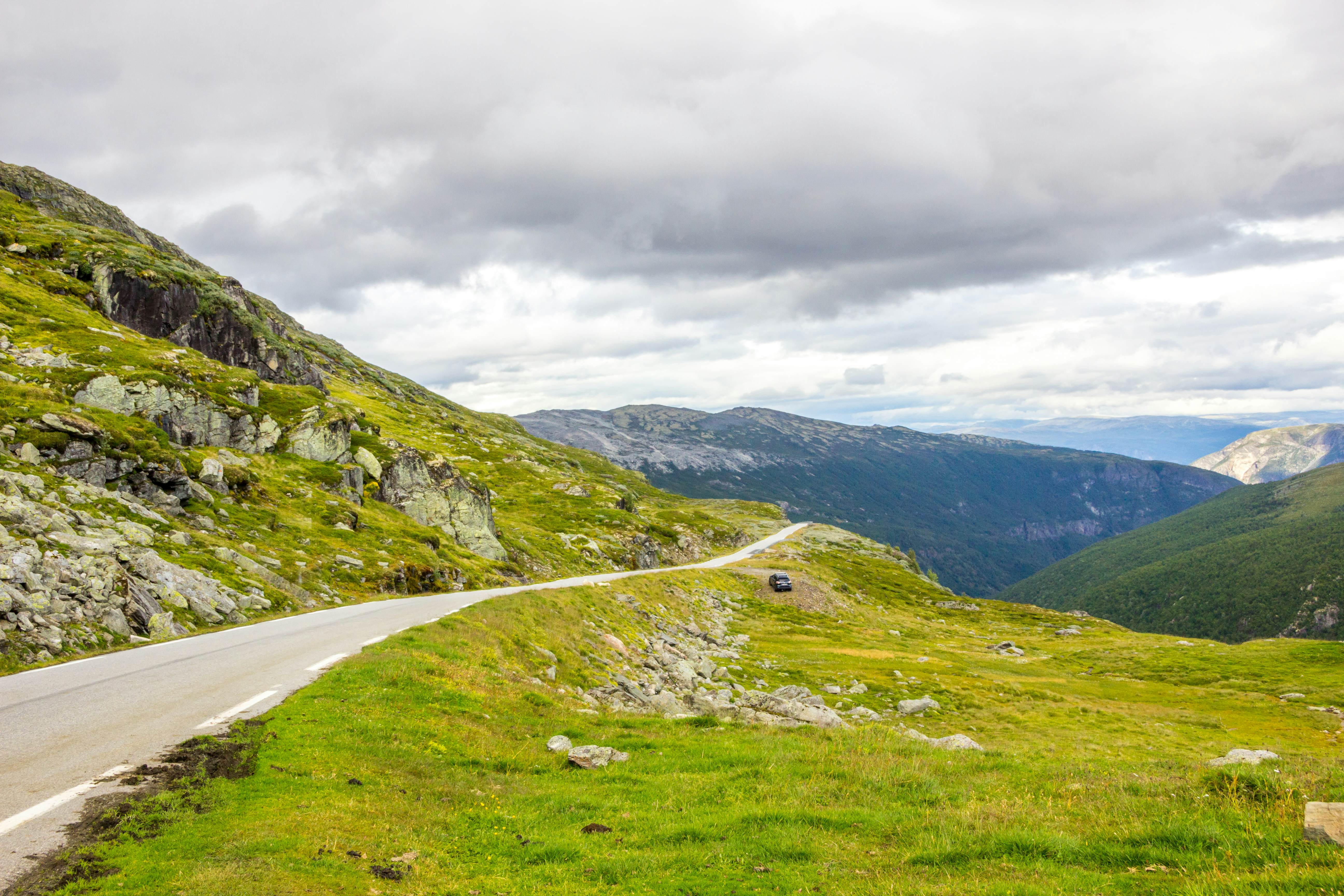 Aurlandsfjellet panoramic road in Norway.