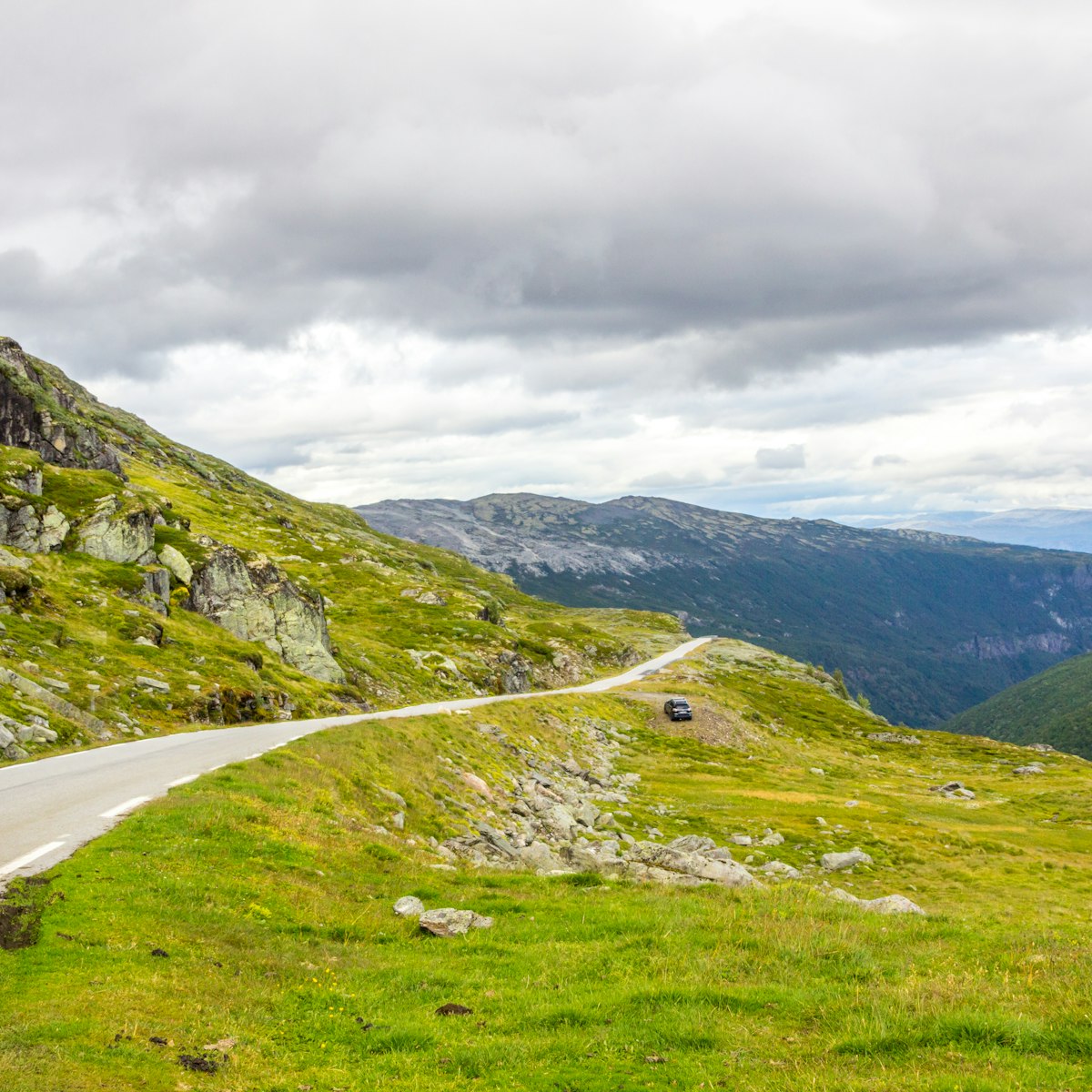 Aurlandsfjellet panoramic road in Norway.