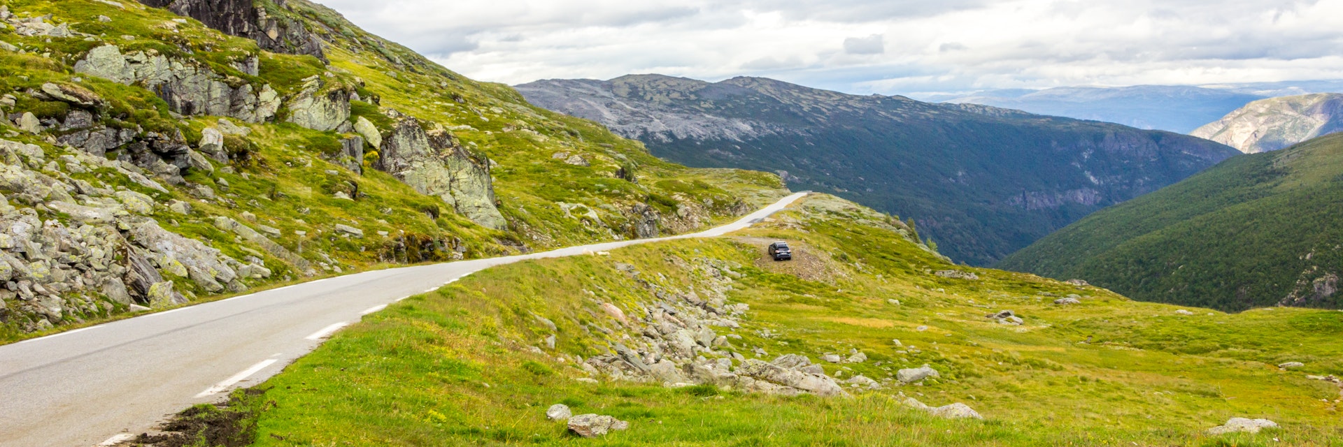 Aurlandsfjellet panoramic road in Norway.