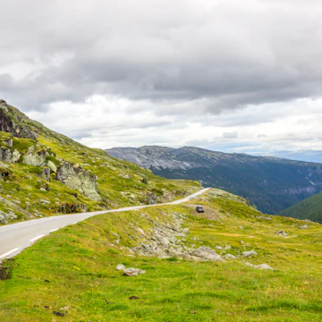 Aurlandsfjellet panoramic road in Norway.