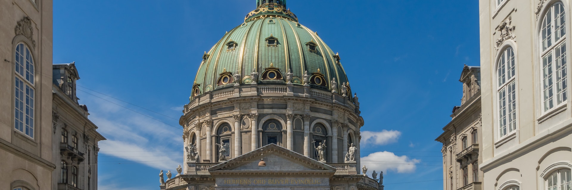 The majestic Frederik's Church with it's impressive dome, also known as the Marble Church, forms with its rococo architecture a central point of the Frederiksstaden district.