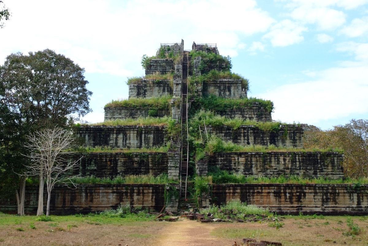 Seven tiered pyramid at Koh Ker, Prasat Thom of Koh Ker temple site.