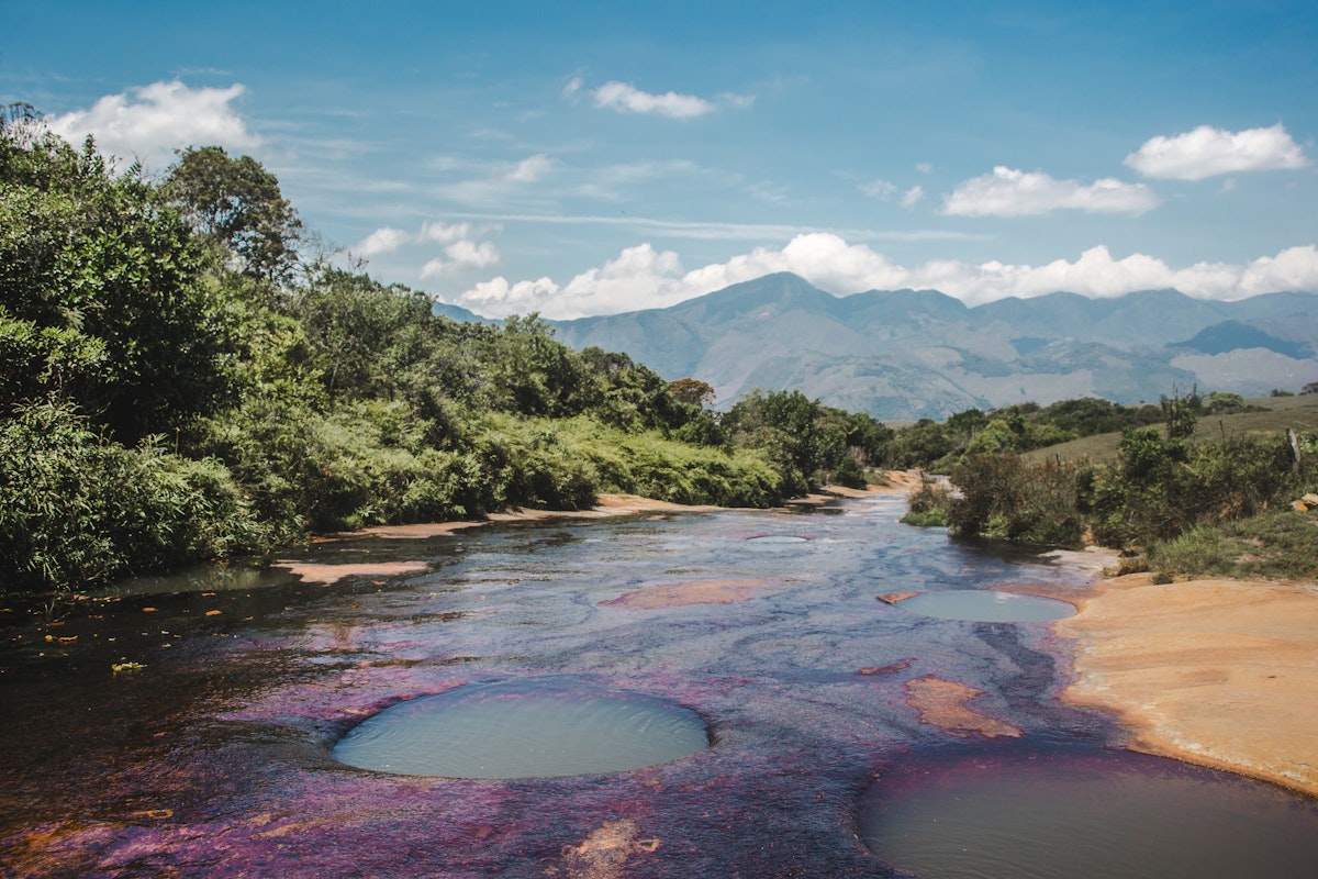 Natural phenomenon of Quebrada las Gachas in Guadalupe, Colombia. 