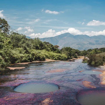 Natural phenomenon of Quebrada las Gachas in Guadalupe, Colombia.