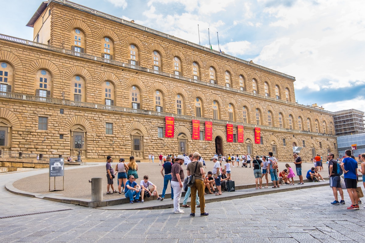Florence, Italy - August 16, 2019: Tourists walking near the Palazzo Pitti or the Pitti Palace, is a vast Renaissance palace in Florence, Italy
1225390955
great treasure house, gallerie, uffizi gallery, porcelain museum