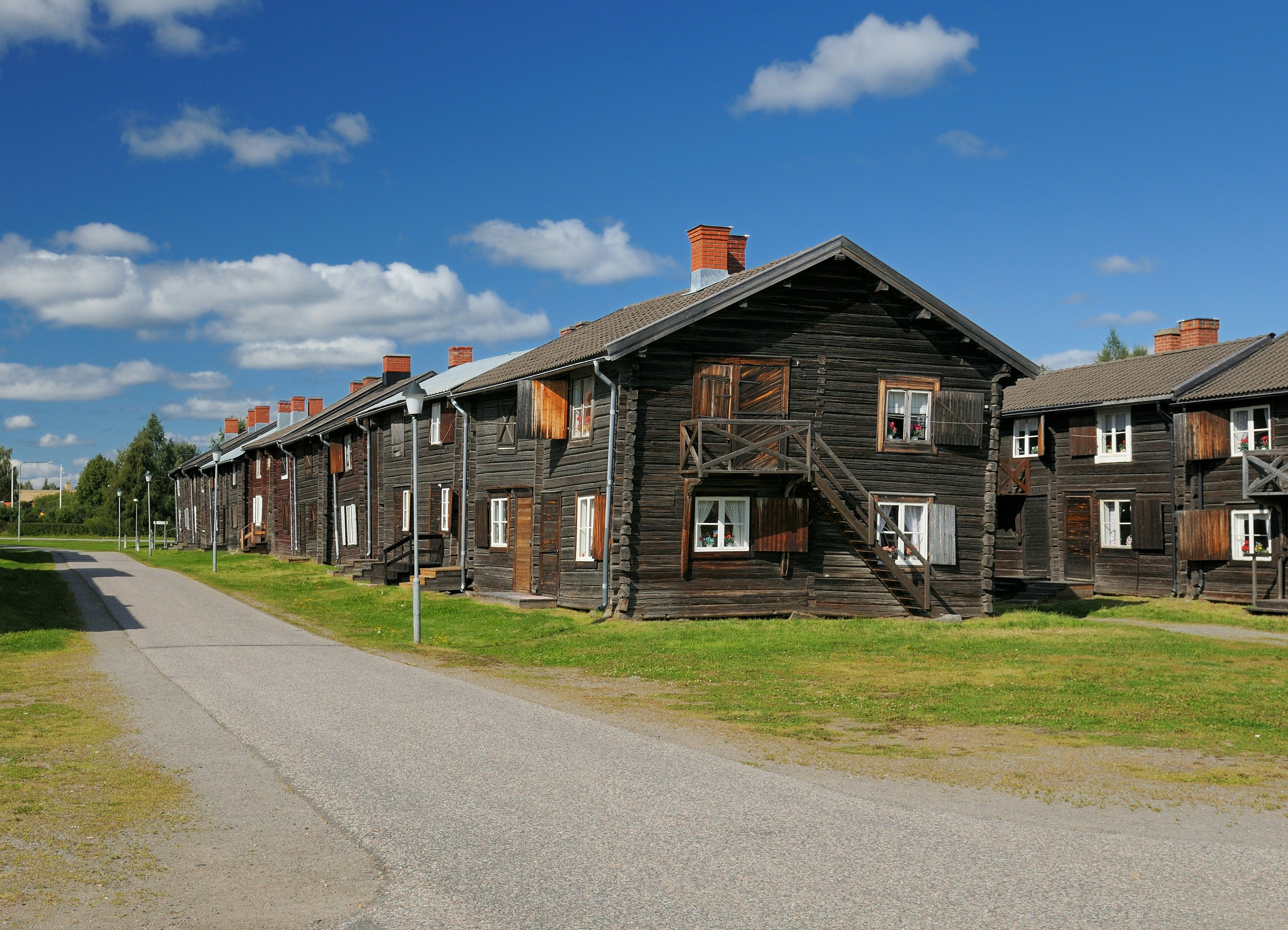 Wooden houses of the church town Bonnstan.
