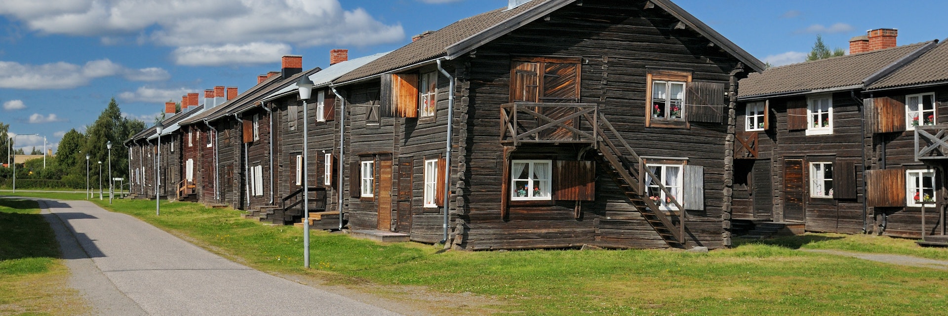 Wooden houses of the church town Bonnstan.
