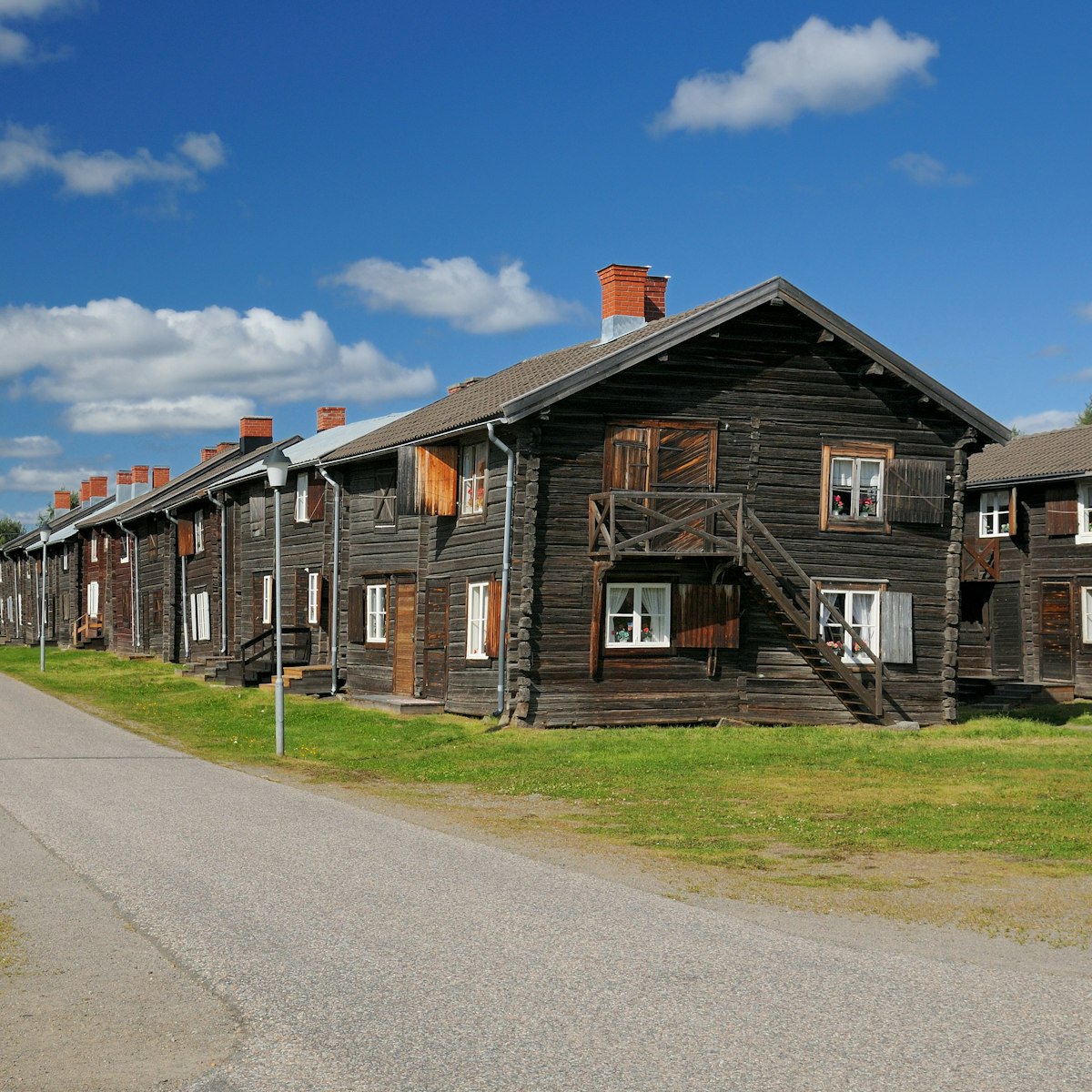 Wooden houses of the church town Bonnstan.