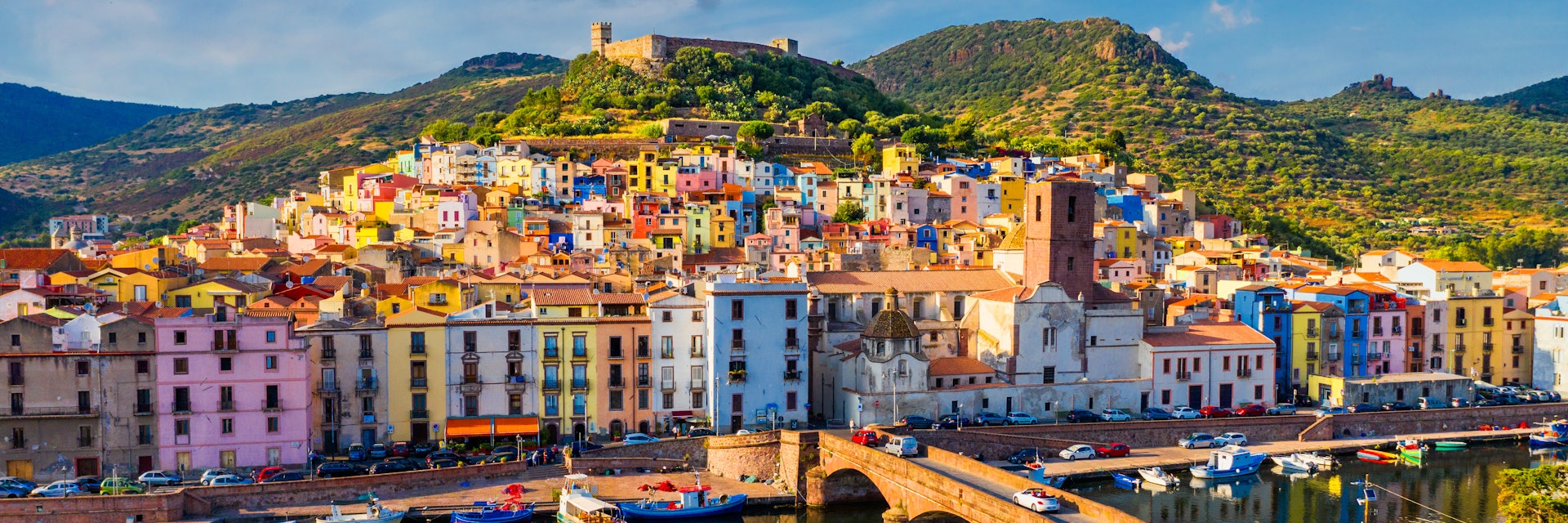 Aerial view of the beautiful village of Bosa with colored houses and a medieval castle. Bosa is located in the north-wesh of Sardinia, Italy. Aerial view of colorful houses in Bosa village, Sardegna.
1295073831