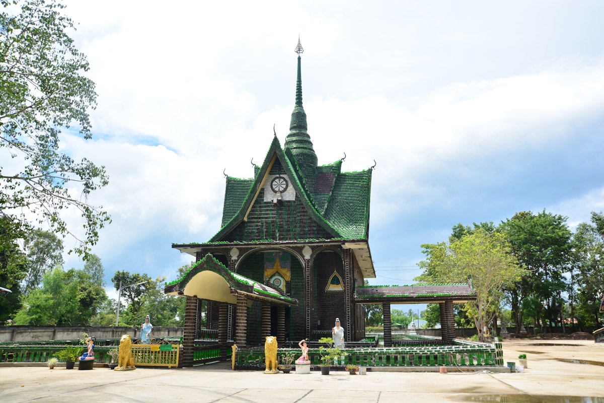 Wat Pa Maha Chedi Kaew, also known as the Temple of a Million Bottles, is a Buddhist temple in Khun Han district of Sisaket province, Thailand.