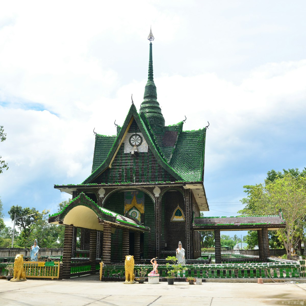 Wat Pa Maha Chedi Kaew, also known as the Temple of a Million Bottles, is a Buddhist temple in Khun Han district of Sisaket province, Thailand.