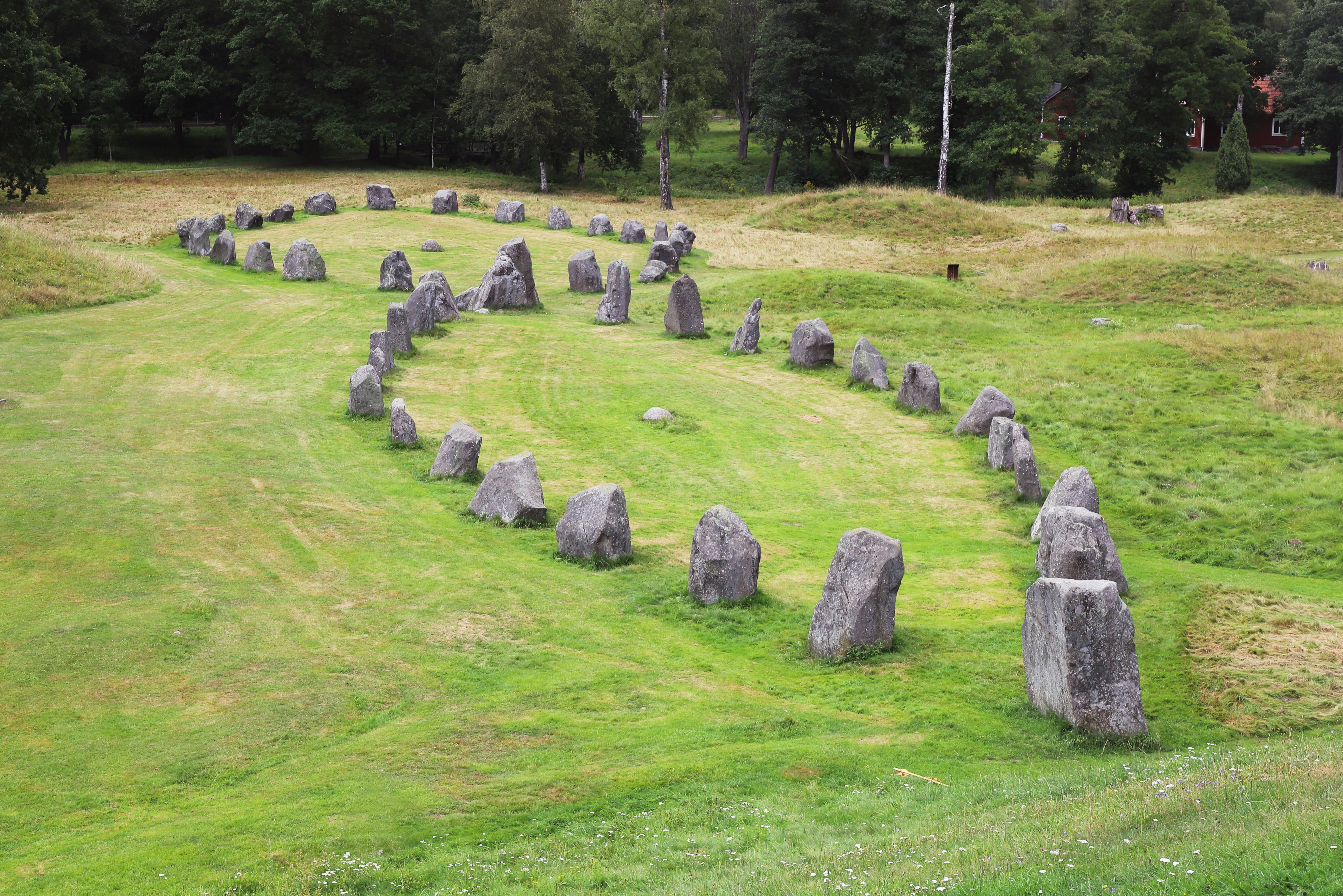 Two of the stone ships located at Anundshog in Sweden.