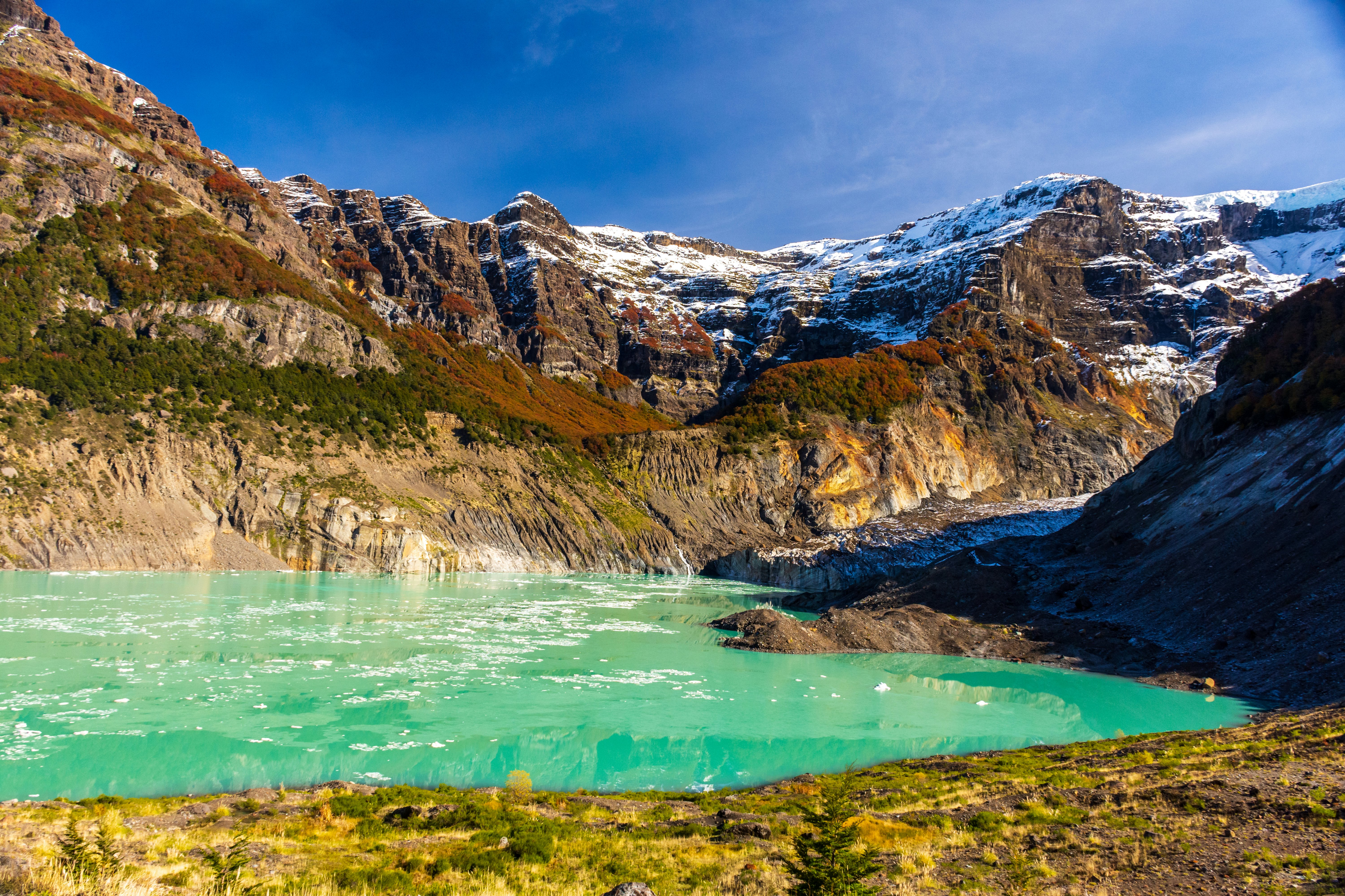 Ventisquero Negro glacial lake in Nahuel Huapi National Park in Argentina.