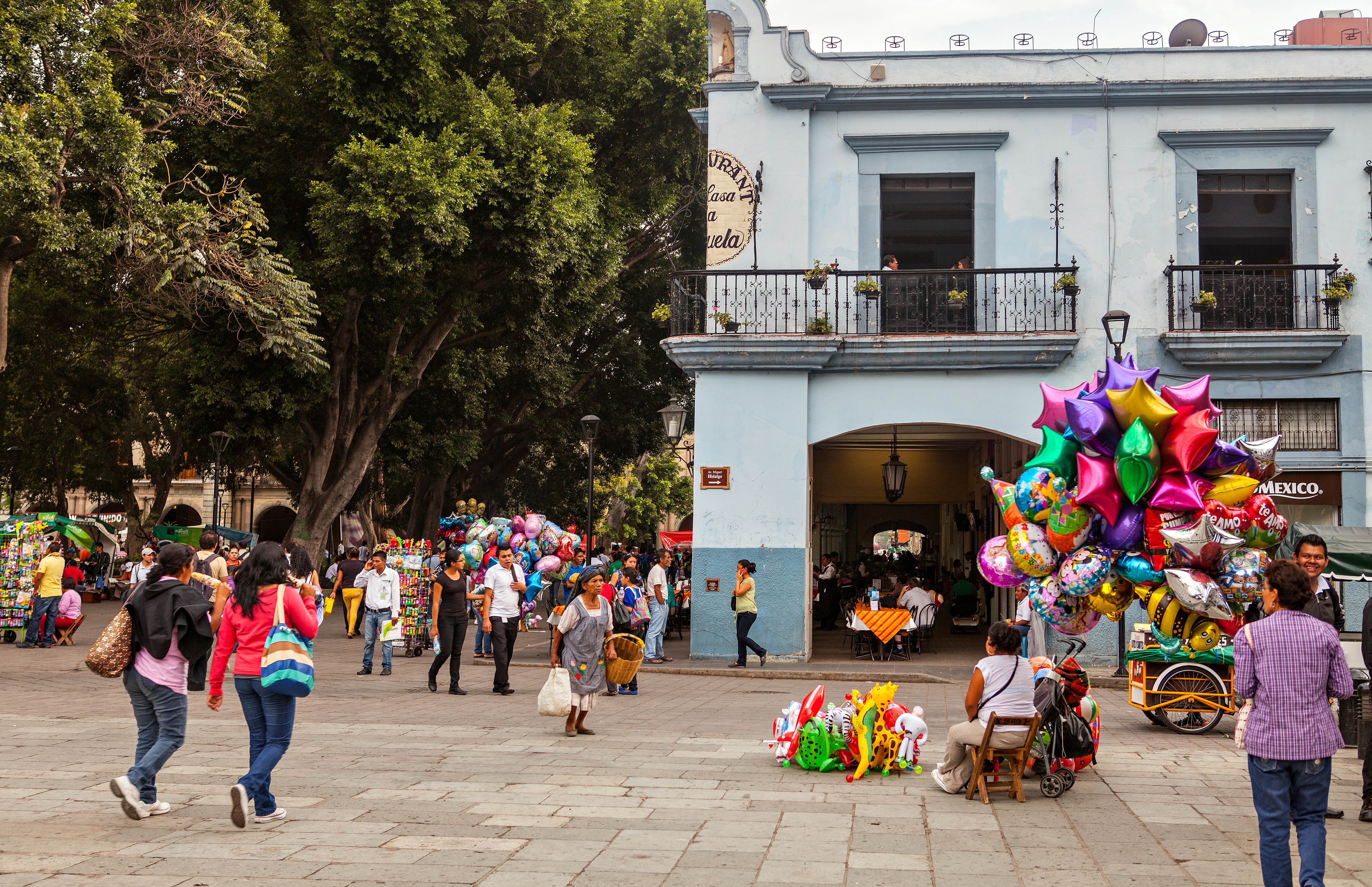 People in the Zocalo (Town Square) in Oaxaca.