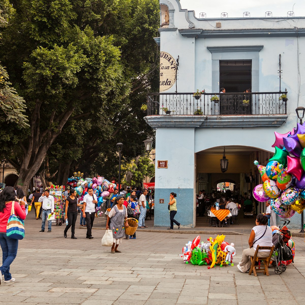 People in the Zocalo (Town Square) in Oaxaca.