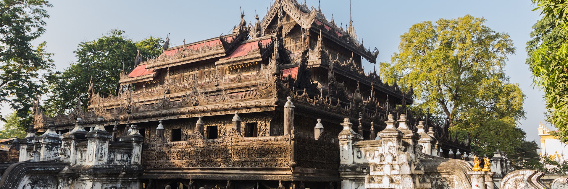 Shwenandaw Kyaung Temple or Golden Palace Monastery in Mandalay, Myanmar.
