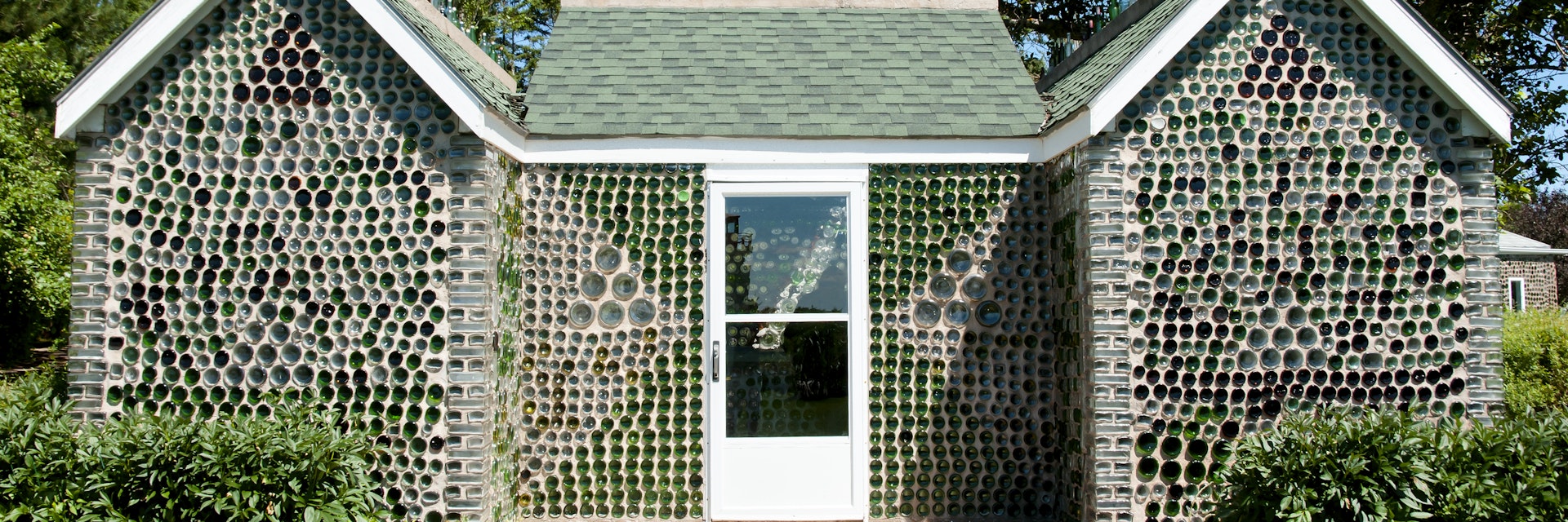 Glass Bottle House made by Edouard Arsenault on Prince Edward Island.