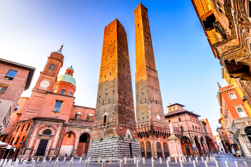 Bologna, Italy - Two Towers (Due Torri), Asinelli and Garisenda, symbols of medieval Bologna towers.
814346692