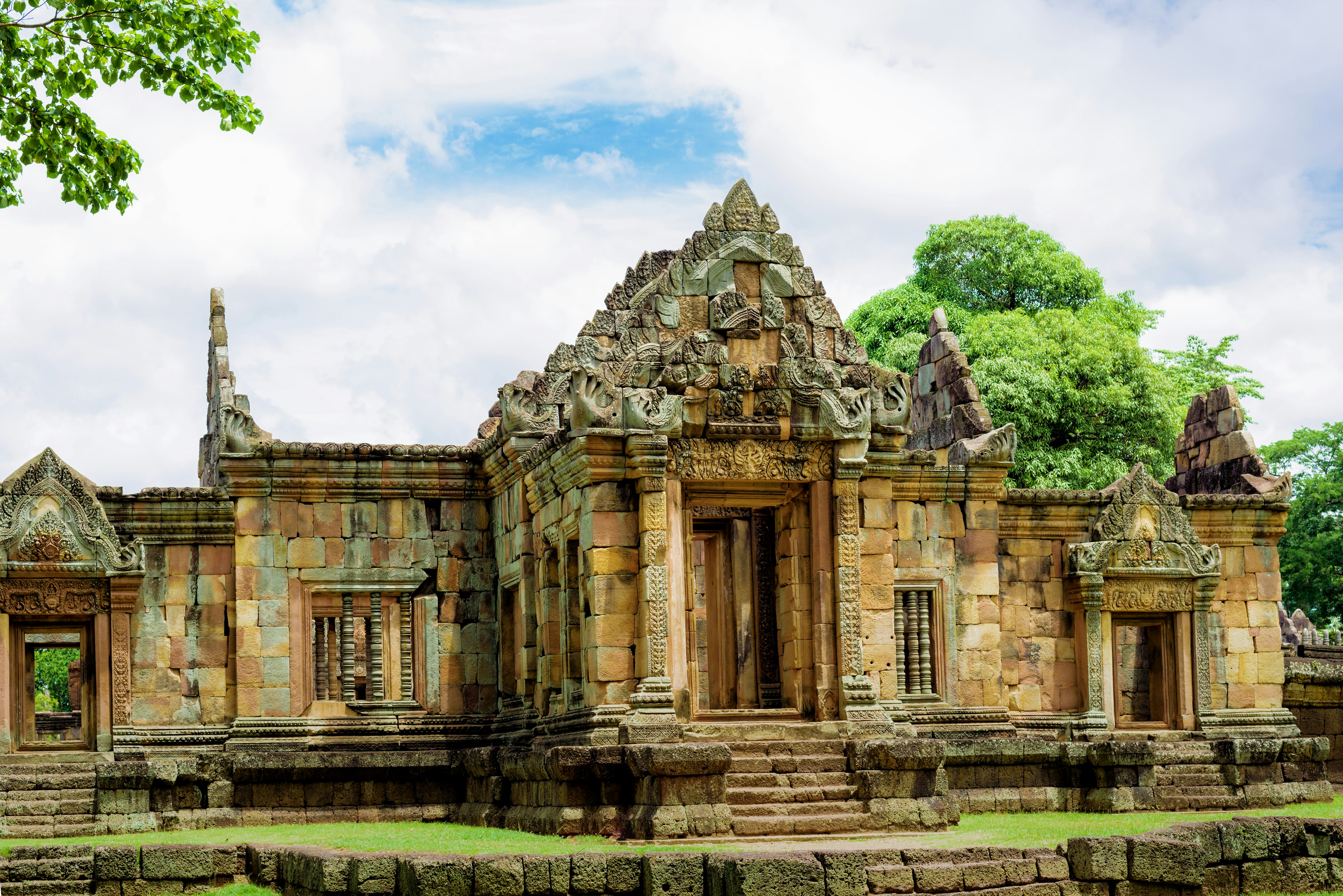 Prasat Muang Tam, an ancient Khmer-style temple complex built in Buriram Province, Thailand.