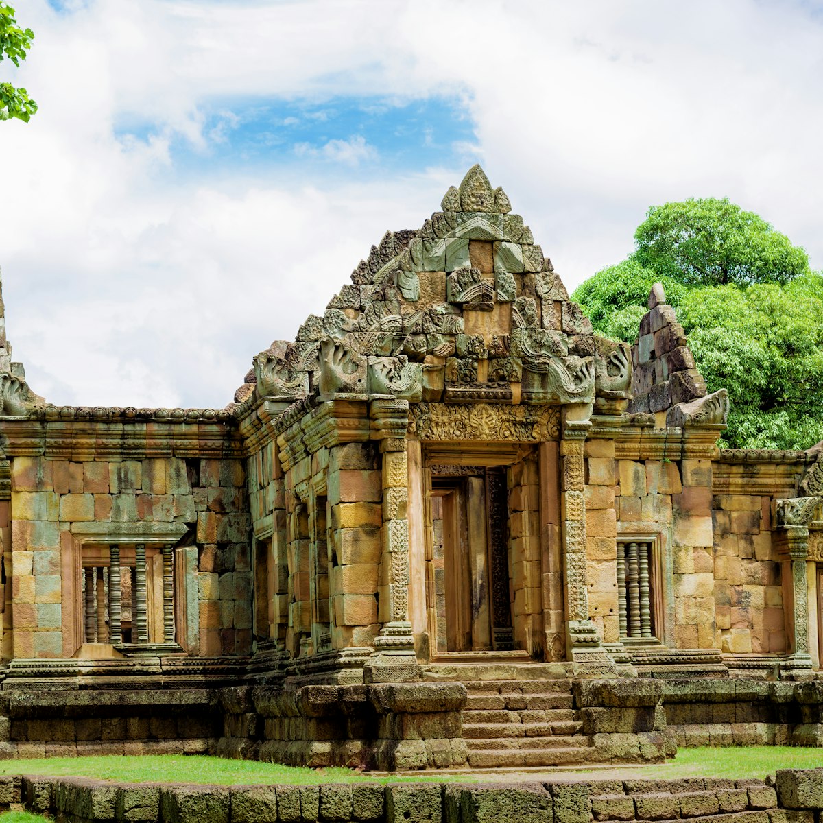 Prasat Muang Tam, an ancient Khmer-style temple complex built in Buriram Province, Thailand.
