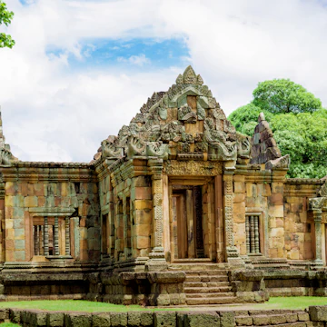 Prasat Muang Tam, an ancient Khmer-style temple complex built in Buriram Province, Thailand.