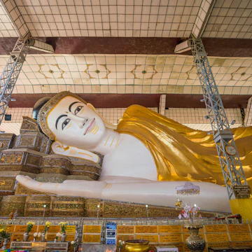 Shwethalyaung Reclining Buddha in Bago, Myanmar.