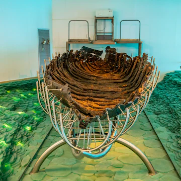 GINOSAR, ISRAEL, SEPTEMBER 15, 2018: An ancient wooden boat found in Ginosar, Israel; Shutterstock ID 1323755573; purchase_order: 65050; job: ; client: ; other:
1323755573