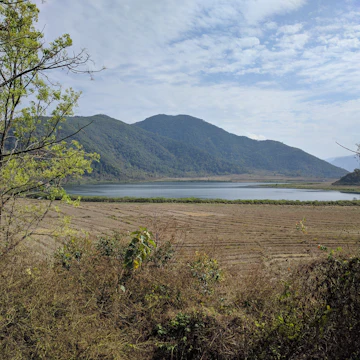 The heart shaped lake of Rih Dil at Rikhawdar, Myanmar.