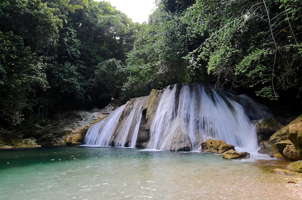 View on the beautiful Rech Falls near Manchioneal Village in Jamaica. This waterfalls are one of the most visited touristic attraction in Portland; Shutterstock ID 1552196666; purchase_order: 65050; job: ; client: ; other:
1552196666