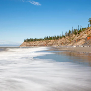 Surf on the beach of Kenai on the Kenai Peninsula.