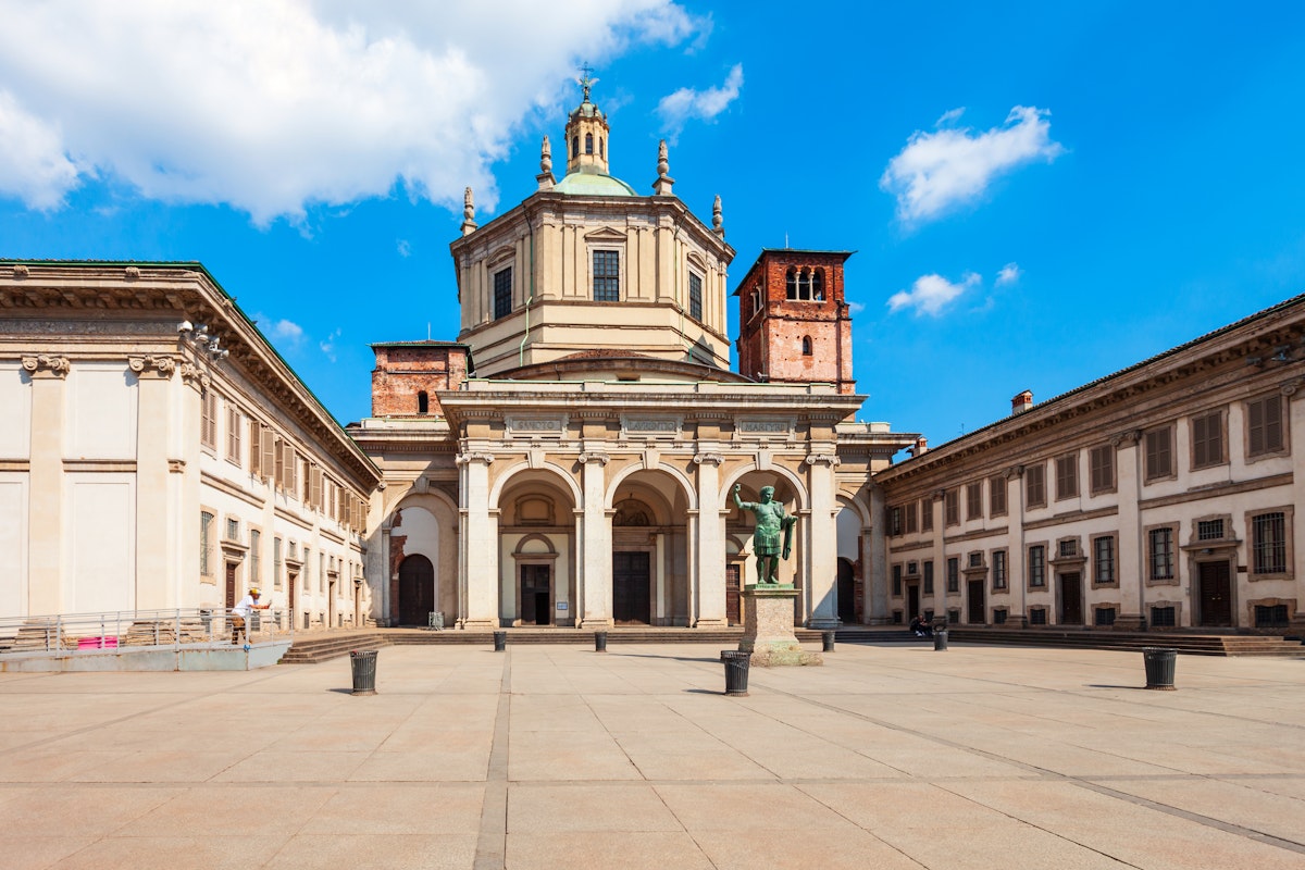 The Basilica of San Lorenzo Maggiore is a roman catholic church in Milan city in Lombardy region of northern Italy; Shutterstock ID 1924100390; purchase_order: 65050; job: poi; client: ; other:
1924100390