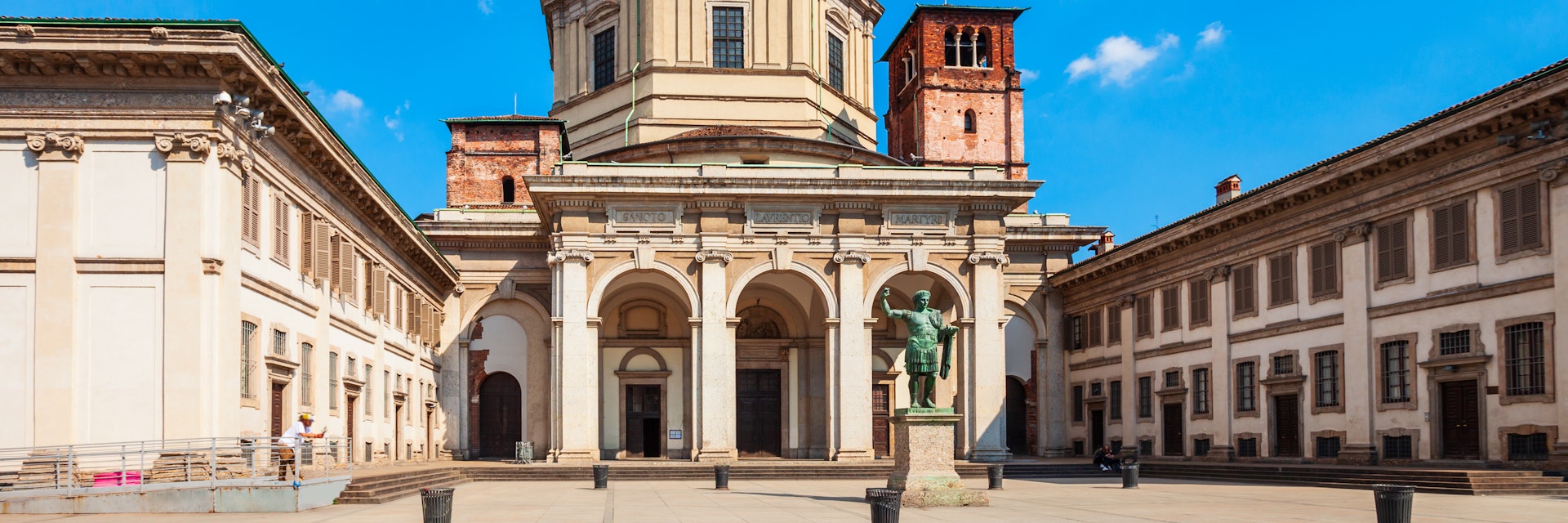 The Basilica of San Lorenzo Maggiore is a roman catholic church in Milan city in Lombardy region of northern Italy; Shutterstock ID 1924100390; purchase_order: 65050; job: poi; client: ; other:
1924100390