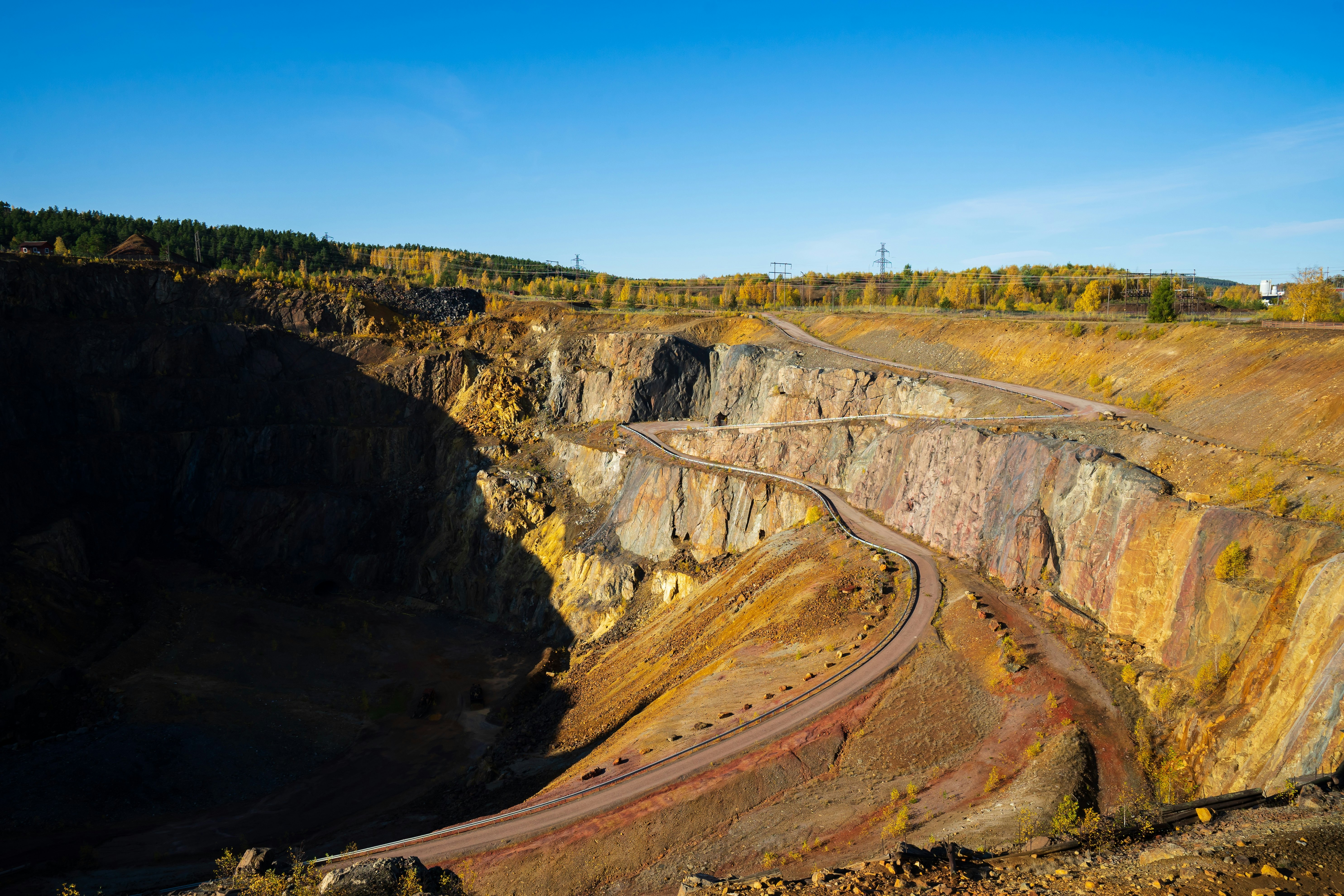 Famous swedish pit Falu Gruva, once a major source for copper.