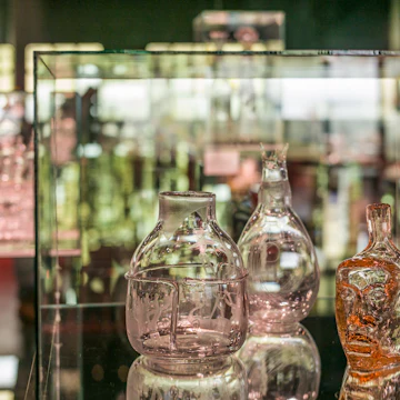 Glass on display at the Glasriket Glass Factory in Sweden.