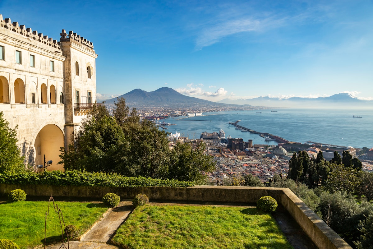 Scenic picture view of the city of Naples Napoli with famous Mount Vesuvius in the background from Certosa di San Martino monastery, Campania, Italy; Shutterstock ID 2105276987; purchase_order: 65050; job: poi; client: ; other:
2105276987