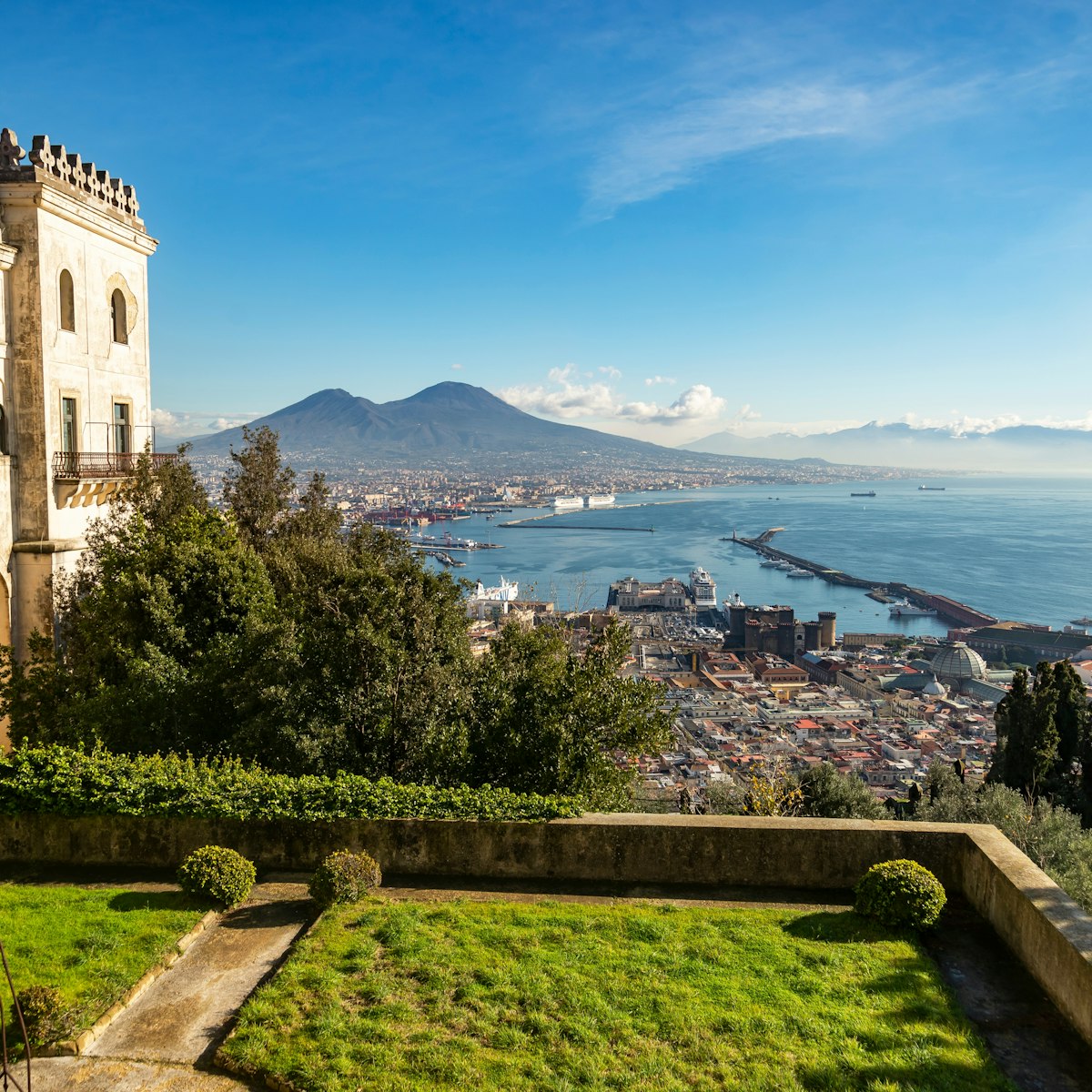 Scenic picture view of the city of Naples Napoli with famous Mount Vesuvius in the background from Certosa di San Martino monastery, Campania, Italy; Shutterstock ID 2105276987; purchase_order: 65050; job: poi; client: ; other:
2105276987