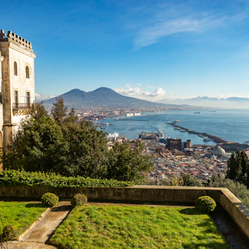 Scenic picture view of the city of Naples Napoli with famous Mount Vesuvius in the background from Certosa di San Martino monastery, Campania, Italy; Shutterstock ID 2105276987; purchase_order: 65050; job: poi; client: ; other:
2105276987