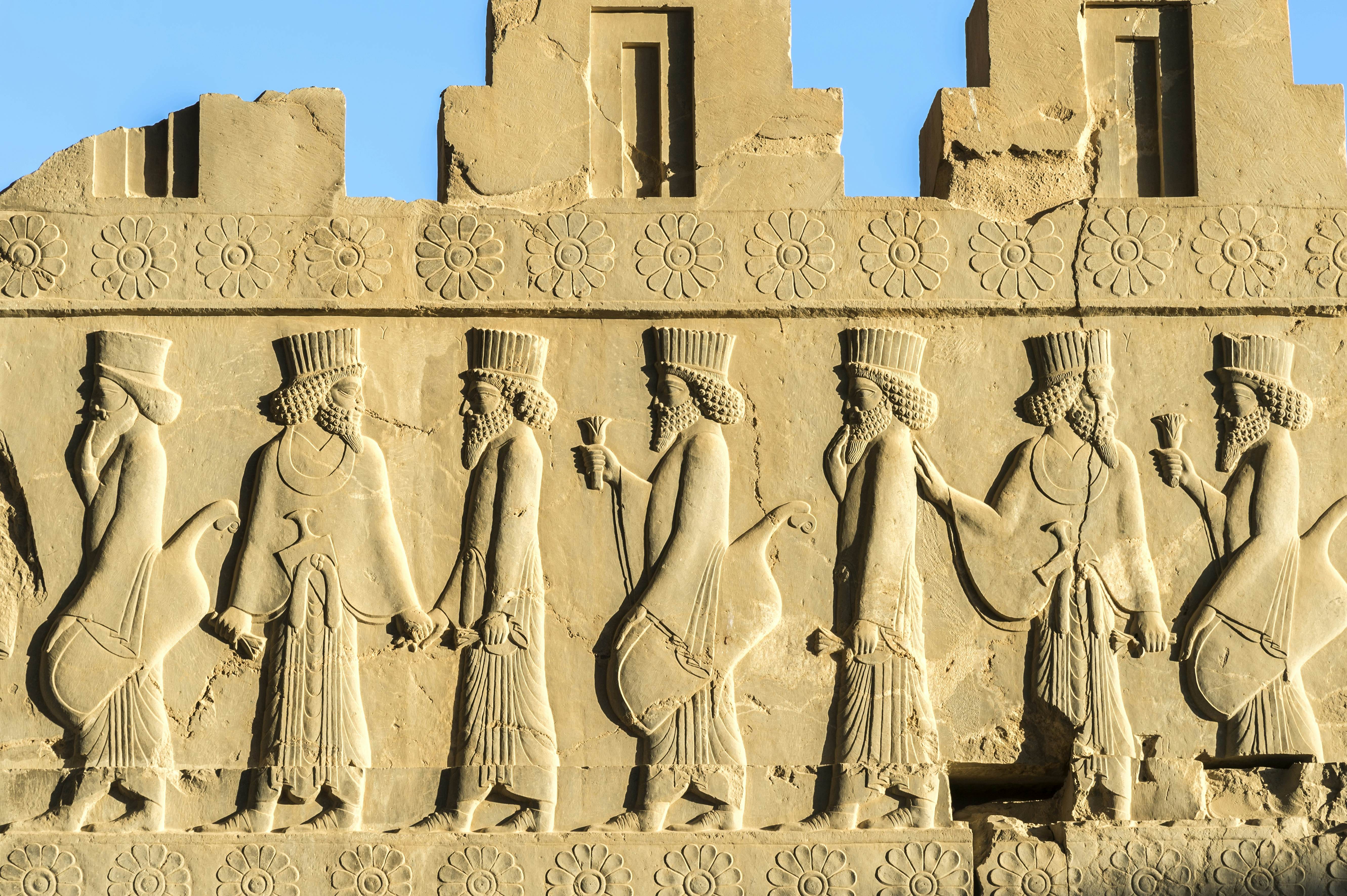 Persepolis, Apadana stairway facade, Ancient relief of the Achaemenids, Medes and Persians, Fars Province, Islamic Republic of Iran; Shutterstock ID 2114215667; purchase_order: 65050; job: ; client: ; other:
2114215667