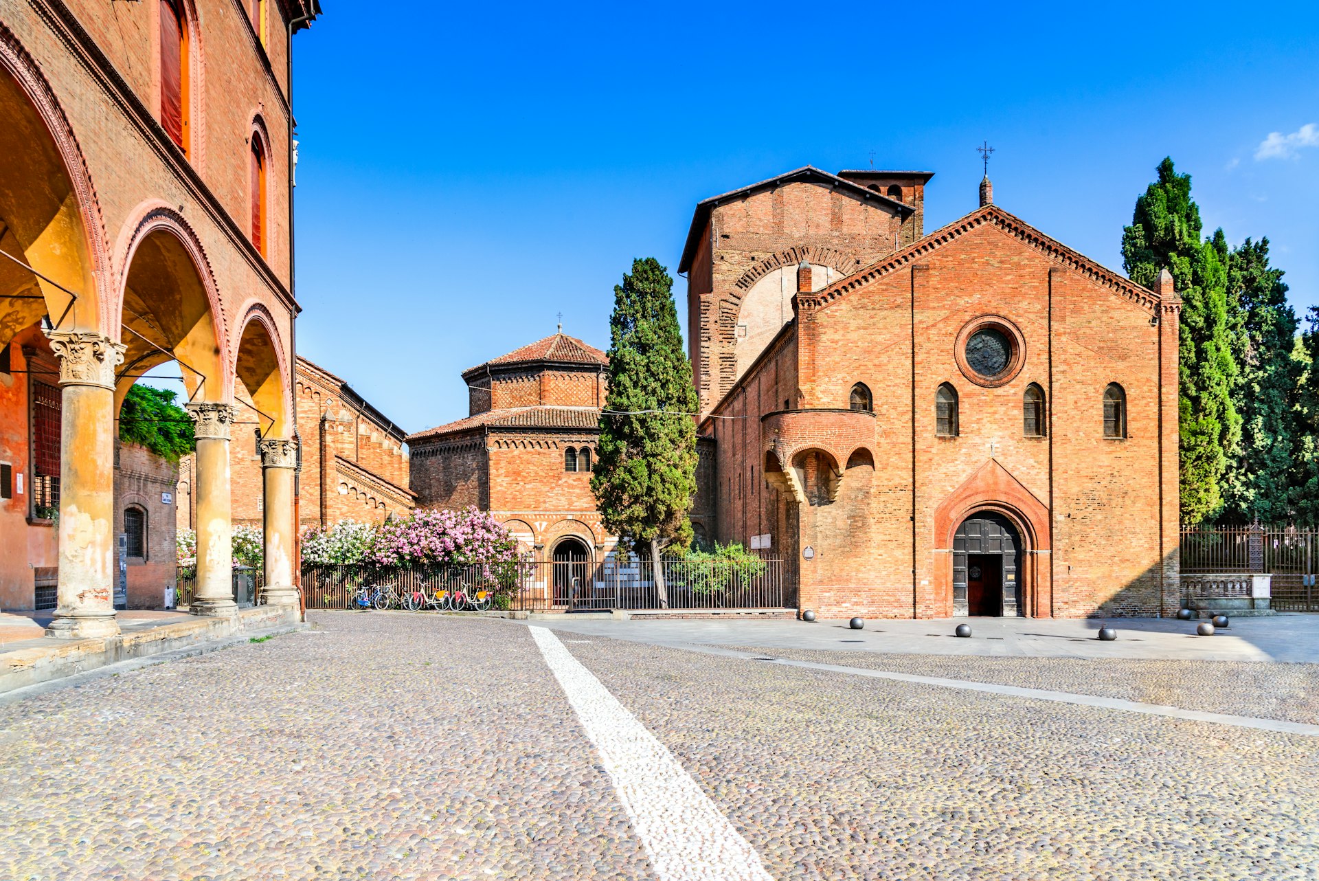 The basilica of Santo Stefano, Holy Jerusalem, known as Seven Churches. Emilia-Romagna region