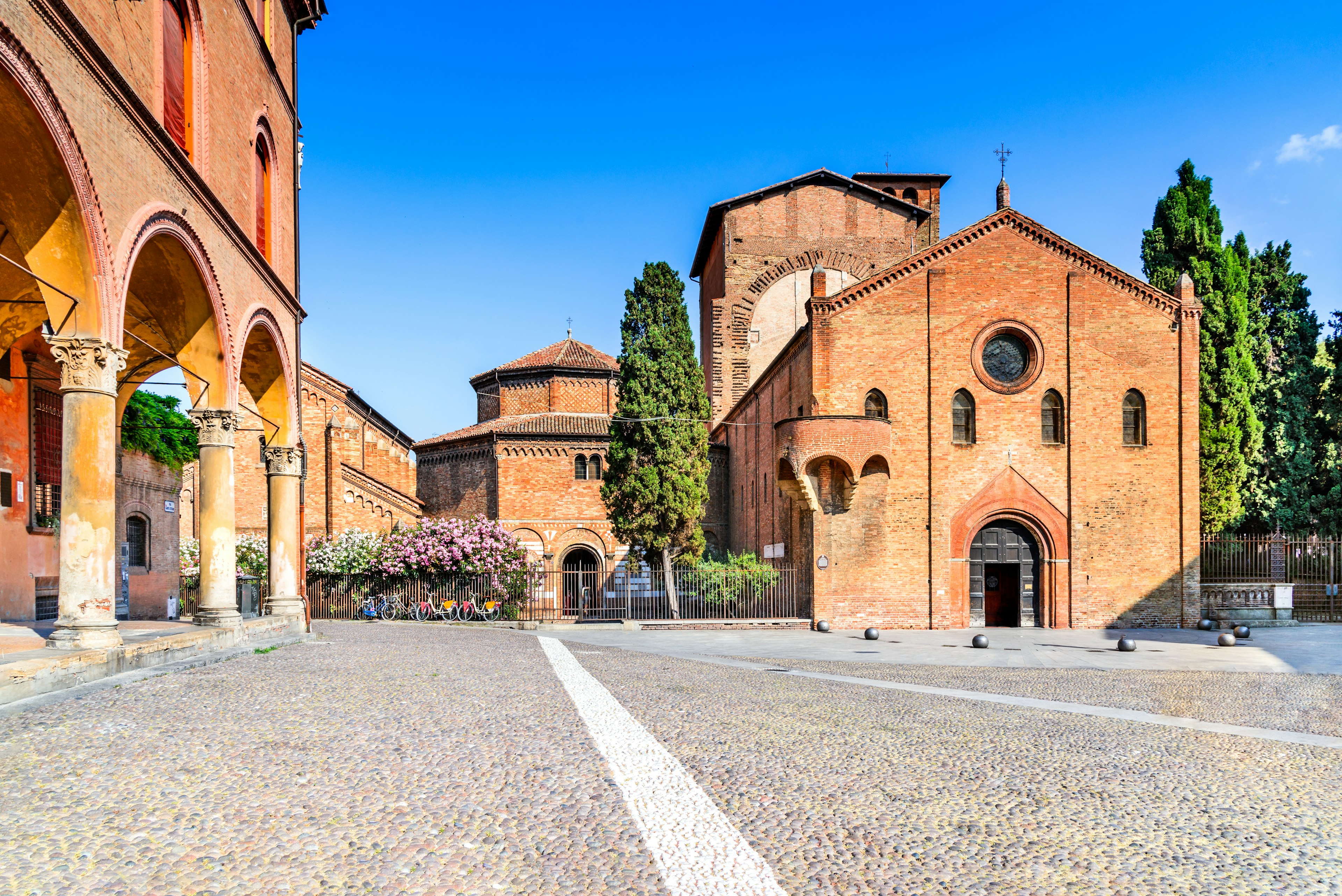 The basilica of Santo Stefano, Holy Jerusalem, known as Seven Churches. Emilia-Romagna region