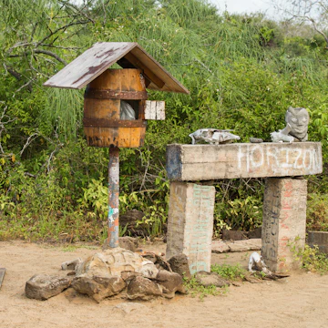 Mail box in Post Office Bay, Floreana Island, Galapagos.