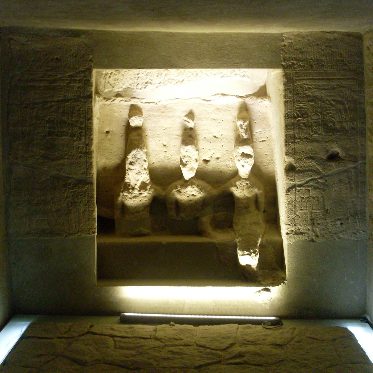 Exhibits of monuments in the Museum of Nubia in Aswan, Egypt.