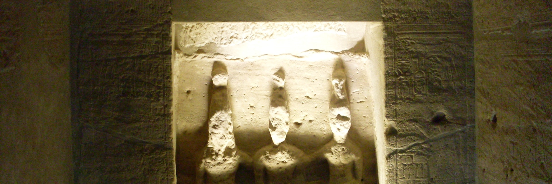 Exhibits of monuments in the Museum of Nubia in Aswan, Egypt.