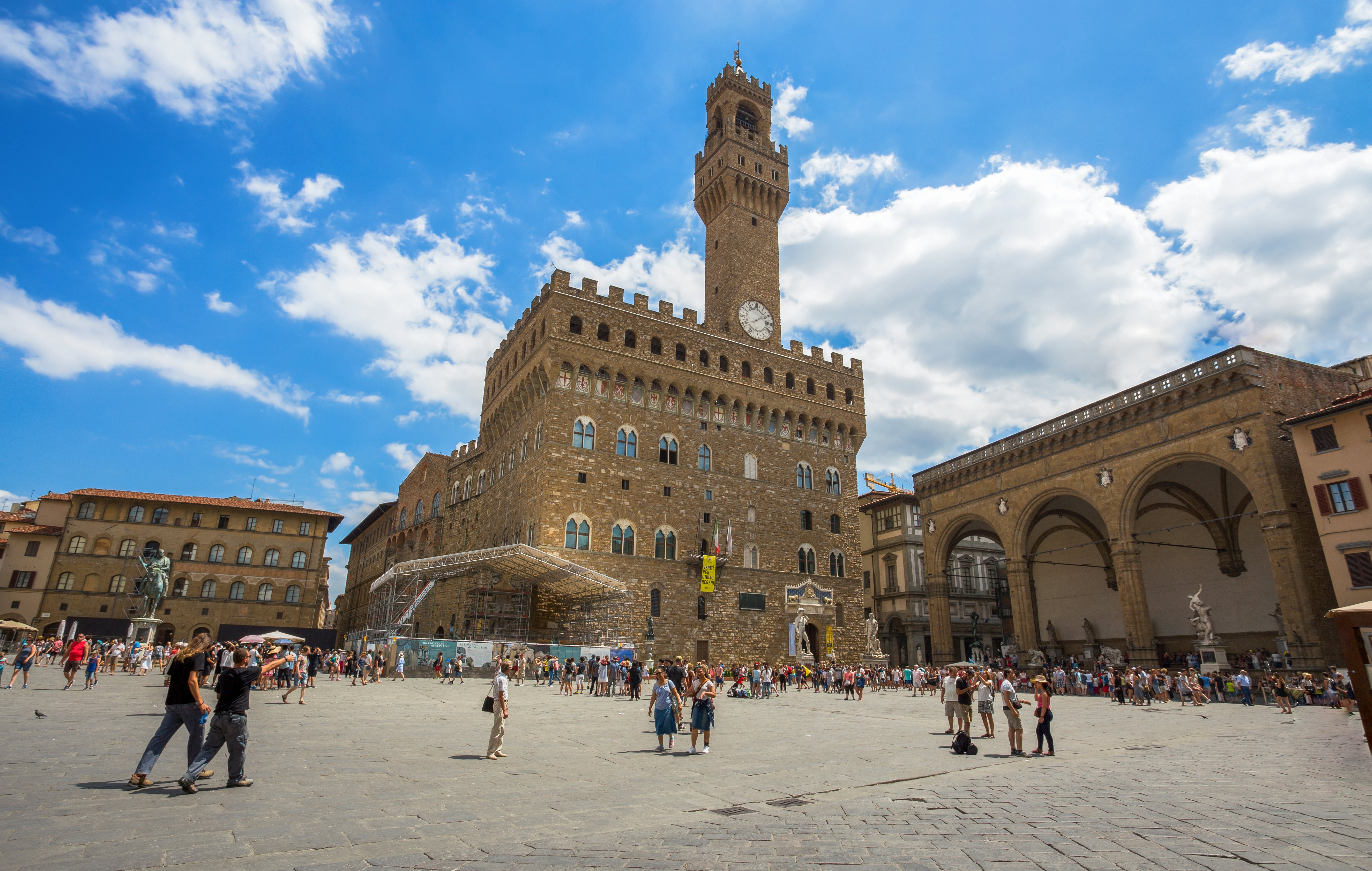 FLORENCE (FIRENZE), JULY 28, 2017 - view of Square of Signoria with Palazzo Vecchio in Florence, Tuscany, Italy; Shutterstock ID 793861060; purchase_order: 65050; job: poi; client: ; other:
793861060